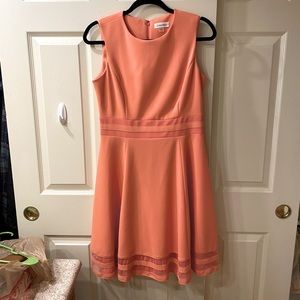 Peach cocktail dress.
